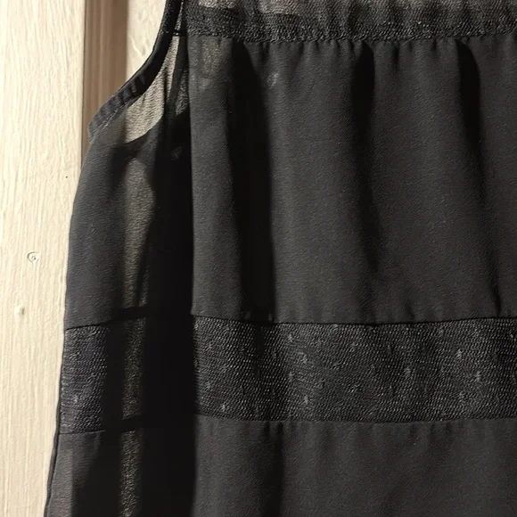 French dot lace Peter Pan collar sheer sleeveless top - Picture 4 of 6